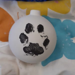 Dog paw print bauble