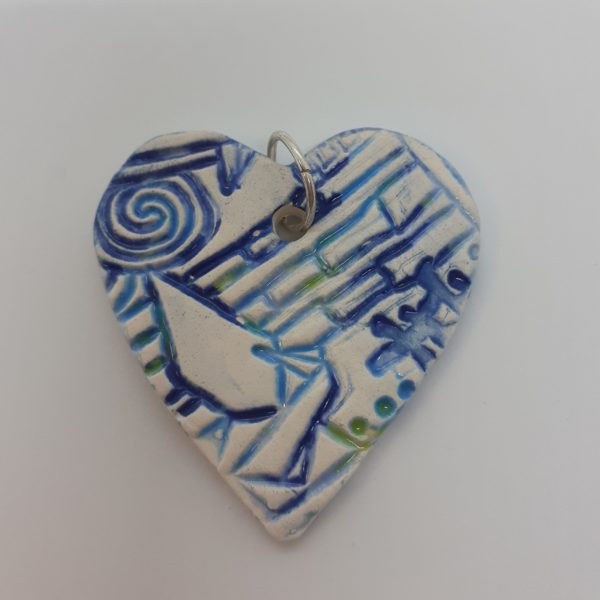 blue heart diffuser necklace