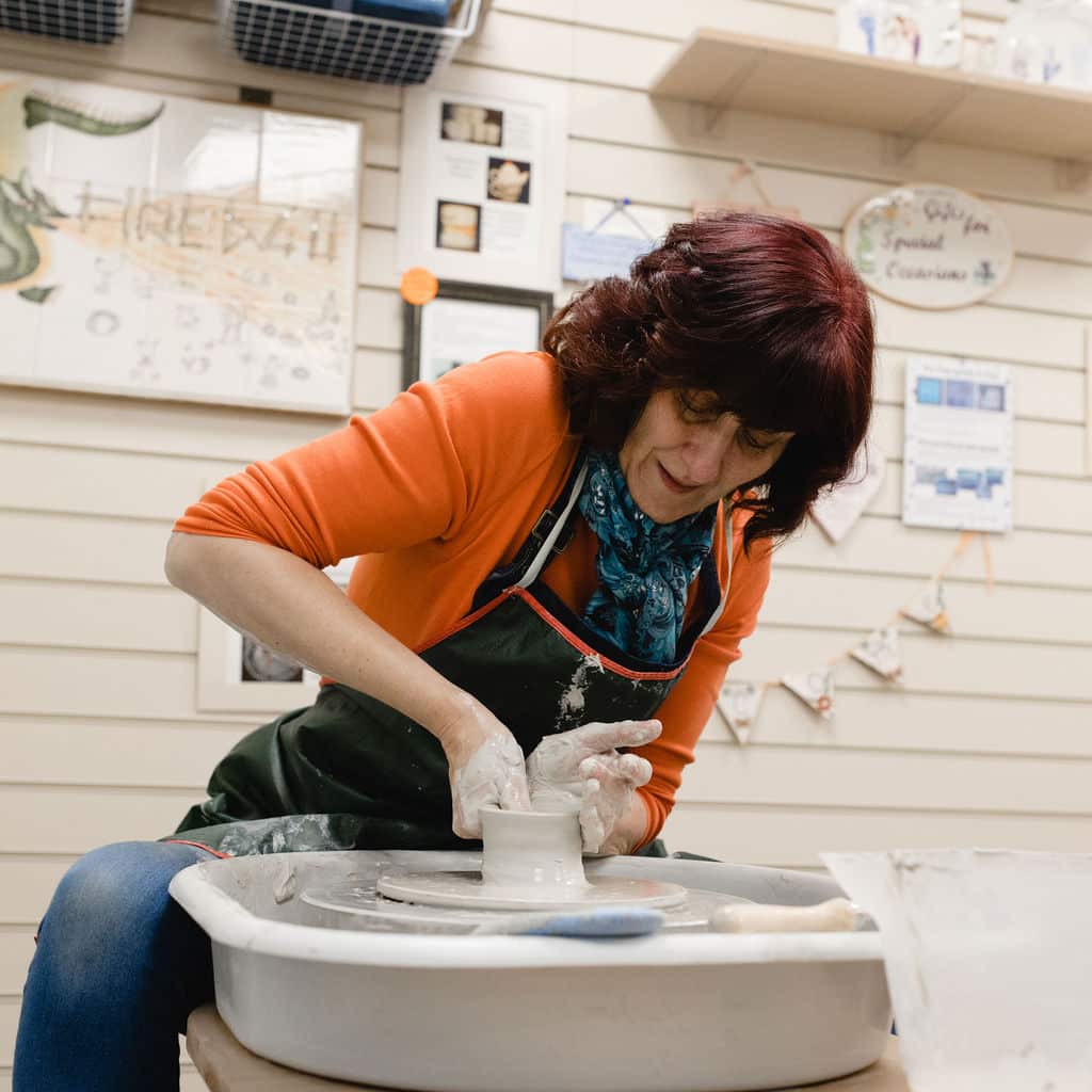 Jane on the potters wheel